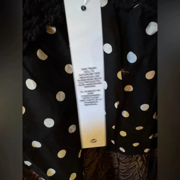 ASOS DESIGN crochet tiered babydoll mini dress in mixed animal print SZ 2O - Picture 8 of 9